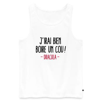 Halloween Dracula humour vampire - Débardeur bio Premium Homme - blanc - Devant - Michal (187cm)
