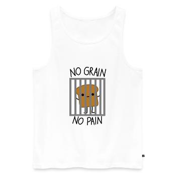kein Gluten, kein Schmerz - Männer Premium Bio Tank Top - Weiß - Vorne - Michal (187cm)