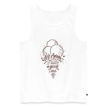 Ice Cream is always a gread idea - Männer Premium Bio Tank Top - Weiß - Vorne - Michal (187cm)