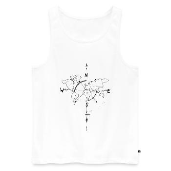 Time Elements Gift Compass World Travel Tea - Men's Premium Organic Tank Top - white - Front - AI Model Male 178 light (178cm)