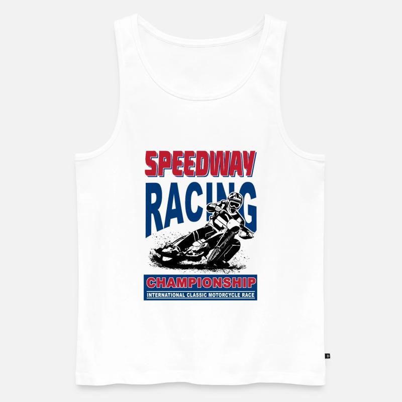 Speedway - Motorcycle Speedway - Männer Premium Bio Tank Top - Weiß