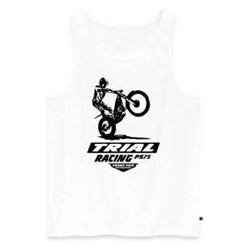 Trial - Trialsport - Moto Trial - Motorcycle Trial - Männer Premium Bio Tank Top - Weiß - Vorne - AI Model Male 178 light (178cm)