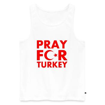 Pray for turkey - Débardeur bio Premium Homme - blanc - Devant - Michal (187cm)