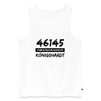 46145 Oberhausen Königshardt - Männer Premium Bio Tank Top - Weiß - Vorne - Michal (187cm)