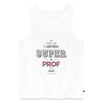 L authentique super prof - Débardeur bio Premium Homme - blanc - Devant - AI Model Male 178 light (178cm)