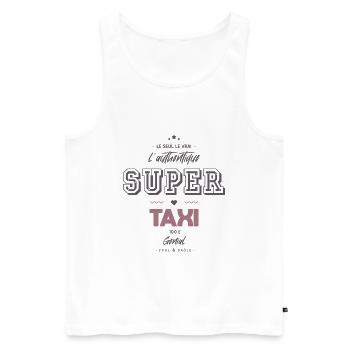 L authentique super taxi - Débardeur bio Premium Homme - blanc - Devant - Michal (187cm)