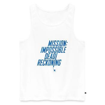 Mission Impossible Dead Reckoning Design In Blue - Men's Premium Organic Tank Top - white - Front - AI Model Male 178 light (178cm)
