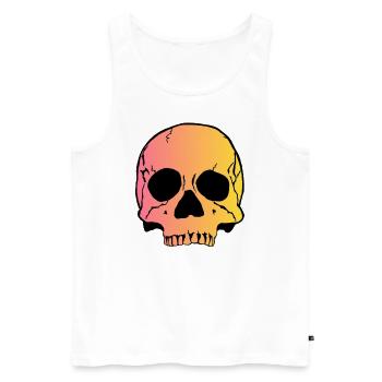 Skull 1 - Männer Premium Bio Tank Top - Weiß - Vorne - AI Model Male 178 light (178cm)