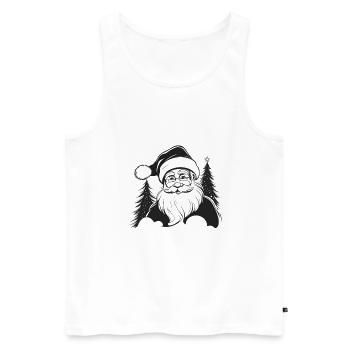 Conception de Noël visage de Père Noël 2023 - Débardeur bio Premium Homme - blanc - Devant - Michal (187cm)