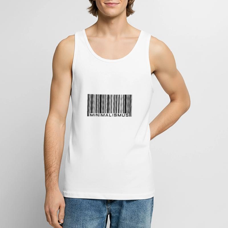 Minimalismus - Barcode - Strichcode Männer Premium Bio Tank Top