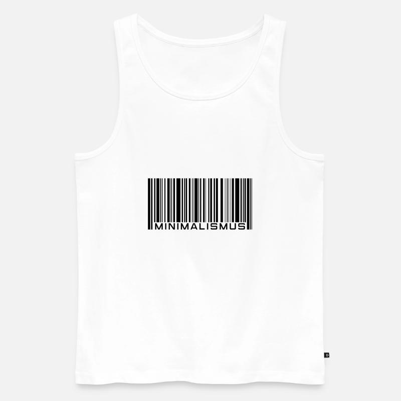 Minimalismus - Barcode - Strichcode - Männer Premium Bio Tank Top - Weiß