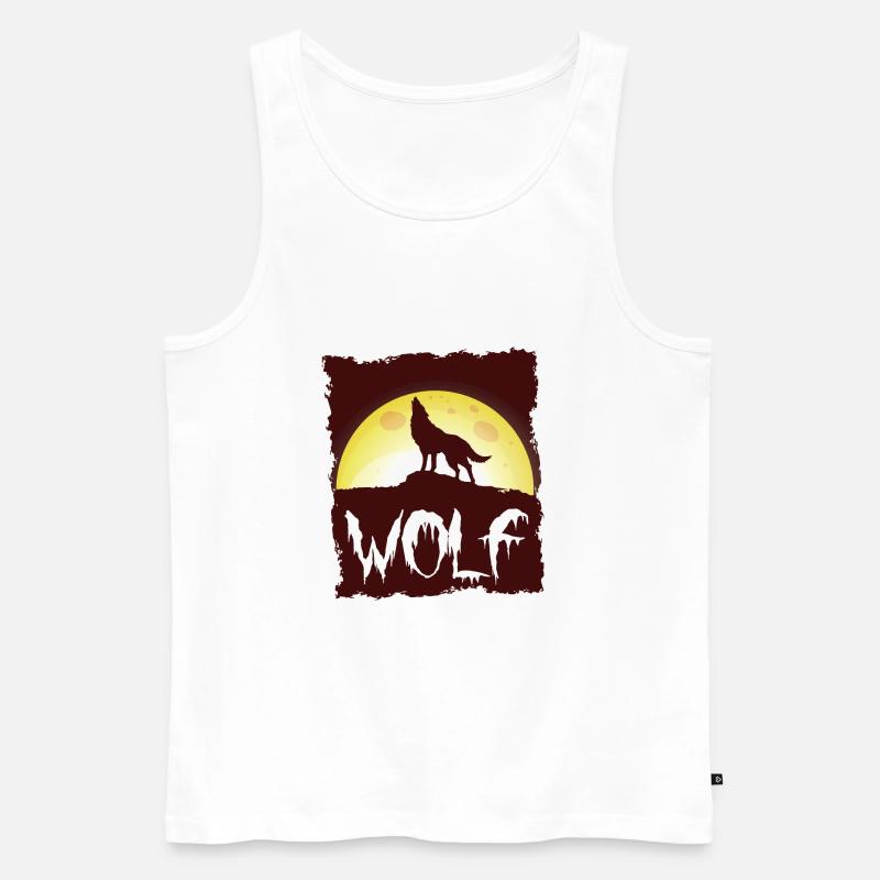 Wolf - Männer Premium Bio Tank Top - Weiß