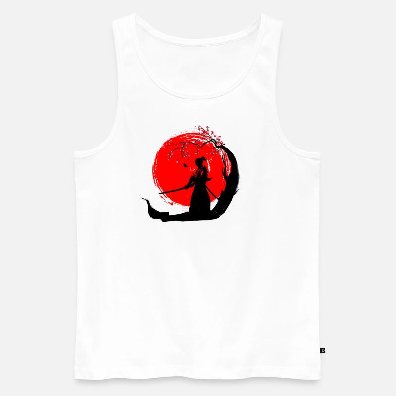 Samurai - Männer Premium Bio Tank Top - Weiß