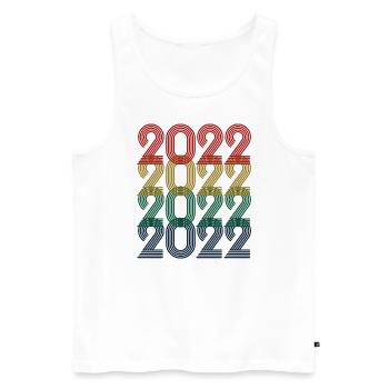 Cool Retro 2022, 1 Jahr, Kinder zum 1. Geburtstag - Männer Premium Bio Tank Top - Weiß - Vorne - Michal (187cm)