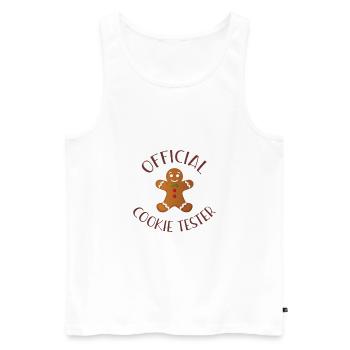 Funny Official Cookie Tester - Männer Premium Bio Tank Top - Weiß - Vorne - AI Model Male 178 light (178cm)