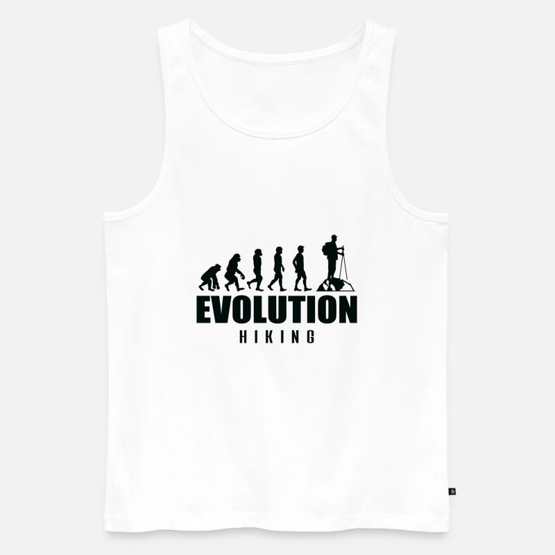 Evolution Hiking - Männer Premium Bio Tank Top - Weiß
