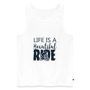 Life is a beautiful ride - Men's Premium Organic Tank Top - white - Front - AI Model Male 178 light (178cm)