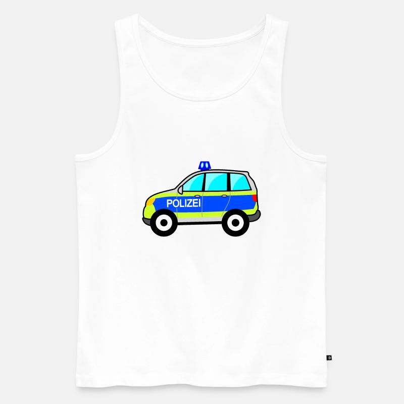 Polizeiauto, Polizei, deutsche Polizei, Blaulicht - Männer Premium Bio Tank Top - Weiß
