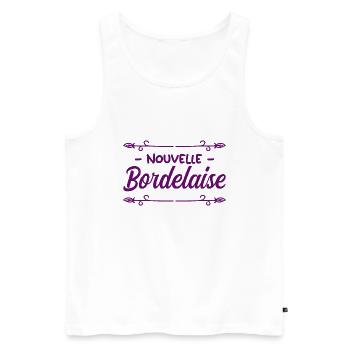 Nouvelle Bordelaise - Idée cadeau - Débardeur bio Premium Homme - blanc - Devant - Michal (187cm)