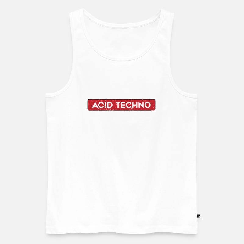 Acid Techno 303 Rave | Dunkle harte Säure Techno - Männer Premium Bio Tank Top - Weiß