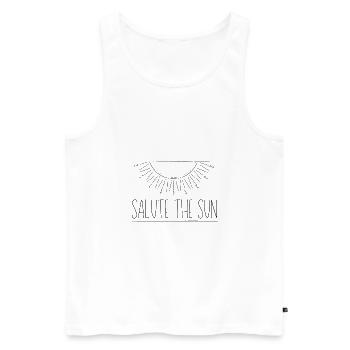 Saluez le soleil | Salue le soleil - Débardeur bio Premium Homme - blanc - Devant - AI Model Male 178 light (178cm)