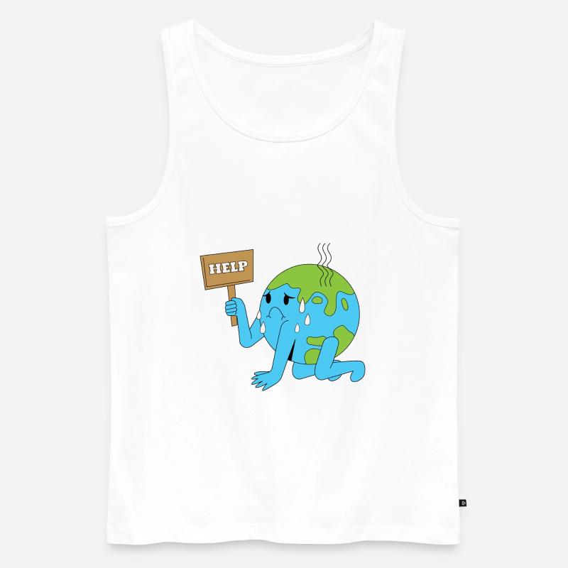 Climate Change Earth Help - Männer Premium Bio Tank Top - Weiß