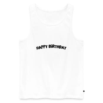 Bon anniversaire - Débardeur bio Premium Homme - blanc - Devant - Michal (187cm)