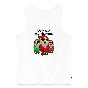 Noël Gnome, Gnome, Elfe de Noël - Débardeur bio Premium Homme - blanc - Devant - Michal (187cm)