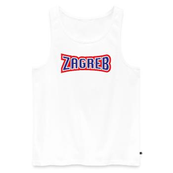 Zagreb, moj grad. - Männer Premium Bio Tank Top - Weiß - Vorne - AI Model Male 178 light (178cm)