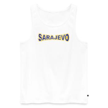 Sarajevo, moj grad. - Männer Premium Bio Tank Top - Weiß - Vorne - AI Model Male 178 light (178cm)