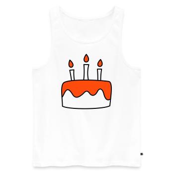 Geburtstagstorte dreifarbig - Männer Premium Bio Tank Top - Weiß - Vorne - AI Model Male 178 light (178cm)