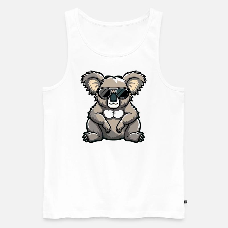Koala Comic Cool - Männer Premium Bio Tank Top - Weiß