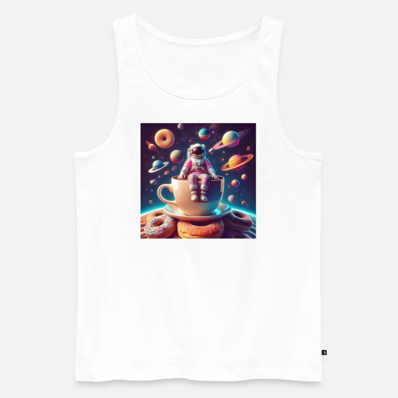 Space Donut Break - Männer Premium Bio Tank Top - Weiß