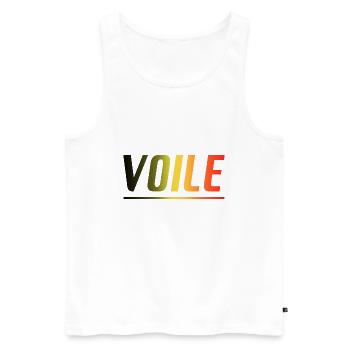 VOILE CADEAU SPORT BELGIQUE - Débardeur bio Premium Homme - blanc - Devant - Michal (187cm)