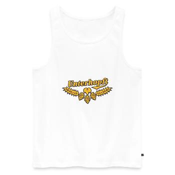 Unterhopft, Outline - Men's Premium Organic Tank Top - white - Front - Michal (187cm)