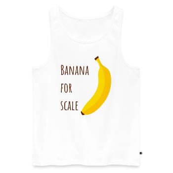 Banana for scale - Men's Premium Organic Tank Top - white - Front - AI Model Male 178 light (178cm)