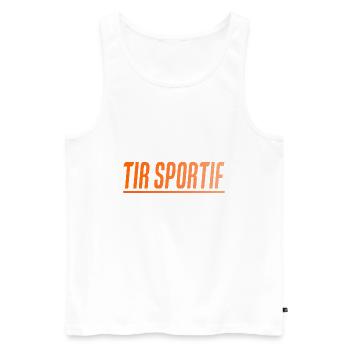 TIR SPORTIF CADEAU SPORT - Débardeur bio Premium Homme - blanc - Devant - Michal (187cm)