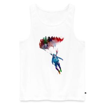 Fallschirmjäger Sport Kunst #paratrooper - Männer Premium Bio Tank Top - Weiß - Vorne - Michal (187cm)