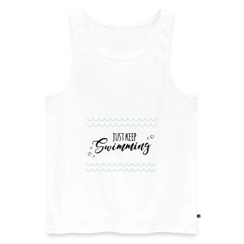 keep swimming - Men's Premium Organic Tank Top - white - Front - AI Model Male 178 light (178cm)