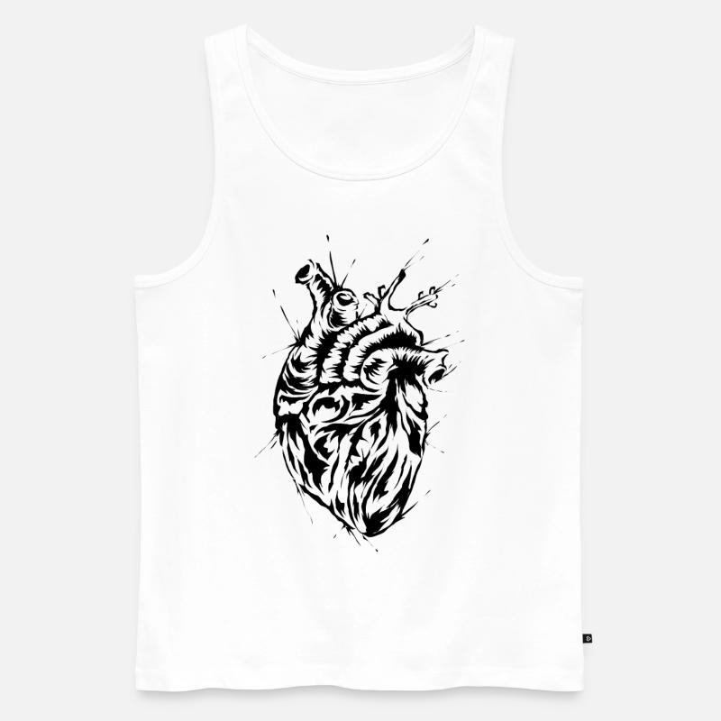 Anatomisches Herz - Männer Premium Bio Tank Top - Weiß