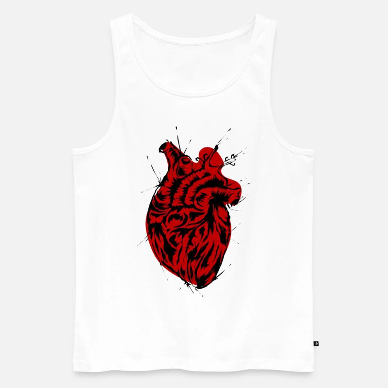 Herz Anatomisch - Männer Premium Bio Tank Top - Weiß