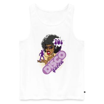 Disco Queen 70s 70s - Men's Premium Organic Tank Top - white - Front - AI Model Male 178 light (178cm)