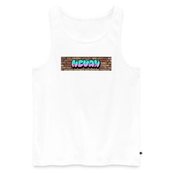 Nevan - Männer Premium Bio Tank Top - Weiß - Vorne - Michal (187cm)