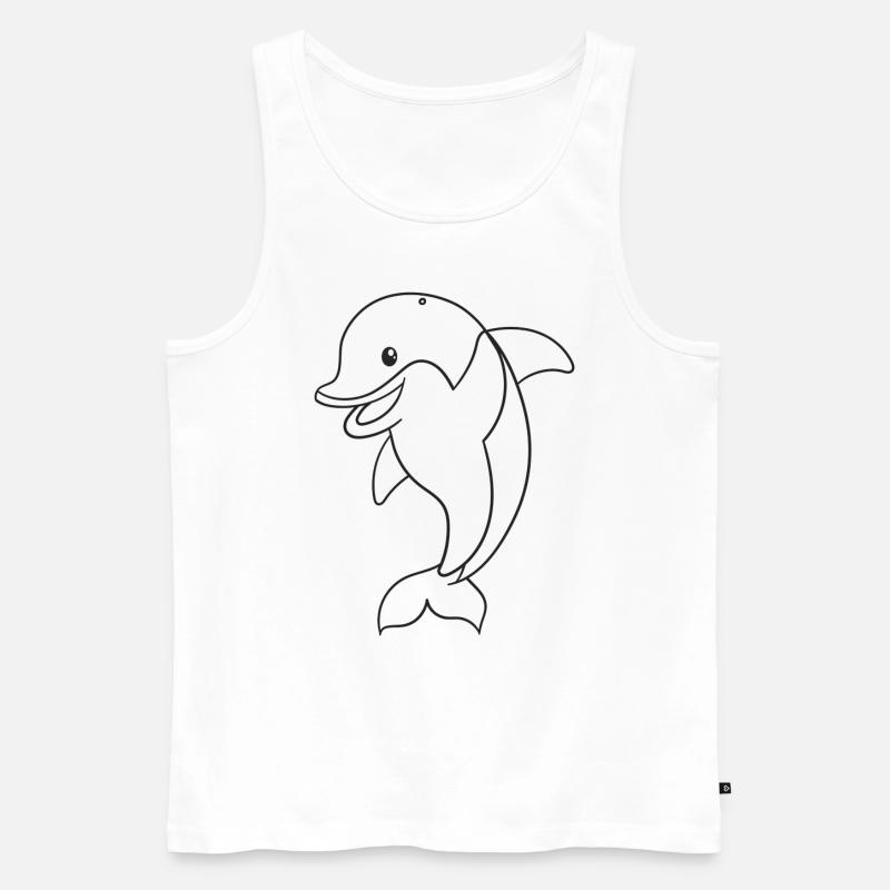 Delphin, Säugetier, Geschenk, Geschenkidee - Männer Premium Bio Tank Top - Weiß