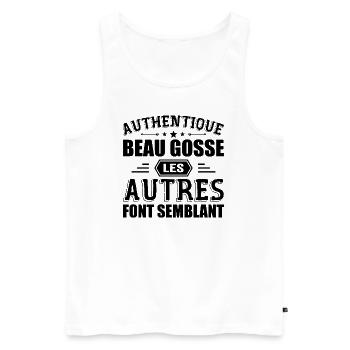 Authentisches gutaussehendes Kind - Männer Premium Bio Tank Top - Weiß - Vorne - AI Model Male 178 light (178cm)