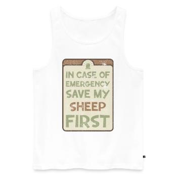 In case of emergency save my sheep first. - Men's Premium Organic Tank Top - white - Front - Michal (187cm)