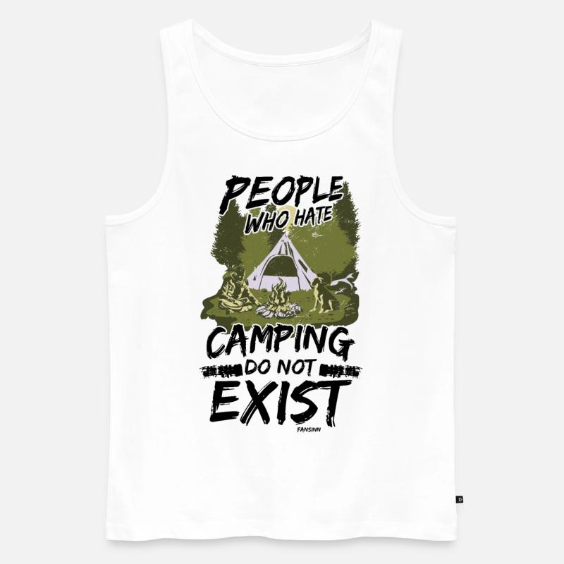 Camping - Männer Premium Bio Tank Top - Weiß