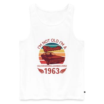 Ich bin nicht alt, ich bin ein Klassiker - Männer Premium Bio Tank Top - Weiß - Vorne - Michal (187cm)