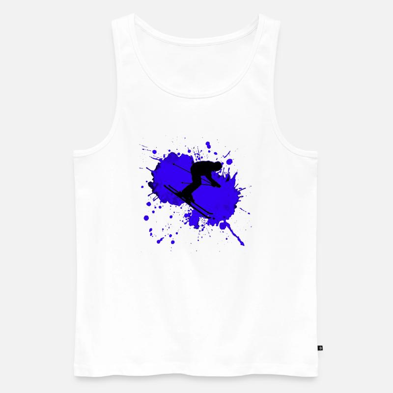 Skifahrer Splash - Männer Premium Bio Tank Top - Weiß