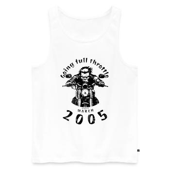 20. Geburtstag Going full throttle since 03/2005 - Männer Premium Bio Tank Top - Weiß - Vorne - Michal (187cm)